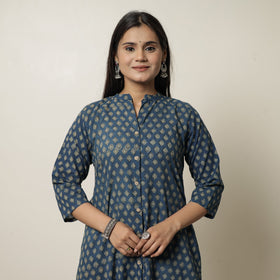  Akola Hand Block Printed Cotton Long A-Line Kurta 18 Online 
