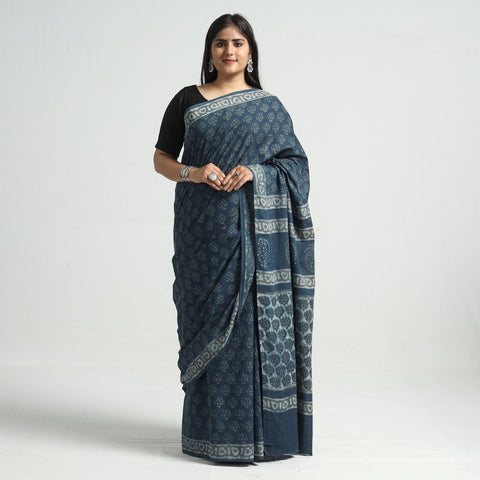  Akola Hand Block Printed Cotton Saree 