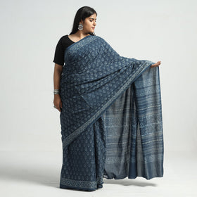 Buy Akola Hand Block Printed Cotton Saree Online at iTokri.com