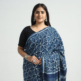 Buy Akola Hand Block Printed Cotton Saree Online at iTokri.com