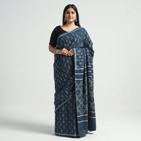  Akola Hand Block Printed Cotton Saree 