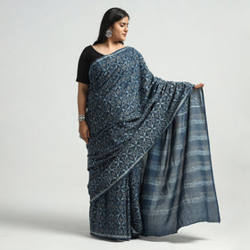 block printed saree