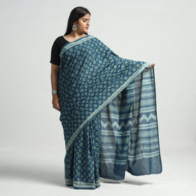 block printed saree
