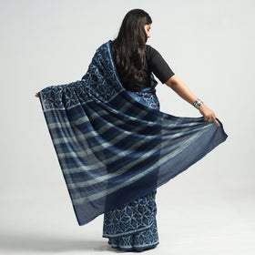 Buy Akola Hand Block Printed Cotton Saree Online at iTokri.com