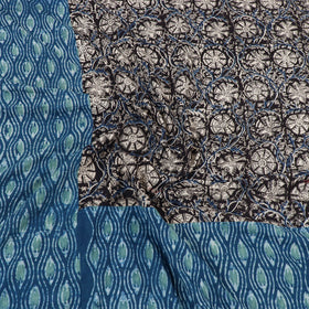 Blue Akola Print with Kalamkari Patch Cotton Bedsheet Set