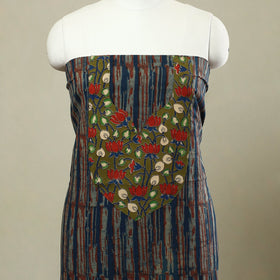 Blue - akola patchwork cotton unstitched kurta material