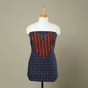 Buy Blue Akola Print Patchwork Cotton Kurta Material 