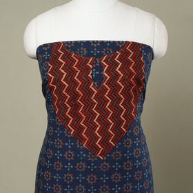Buy Blue Akola Print Patchwork Cotton Kurta Material 