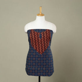 Buy Blue Akola Print Patchwork Cotton Kurta Material 