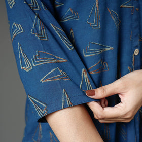 Buy Akola Block Printed Cotton A-Line Long Kurta Online l iTokri.com