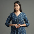  Akola Block Printed Cotton A-Line Long Kurta 