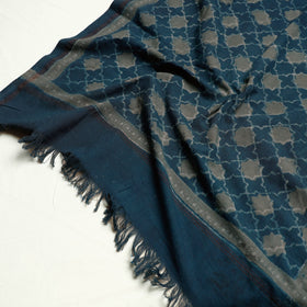 Blue Akola Block Printed Pure Handloom Cotton Towel 