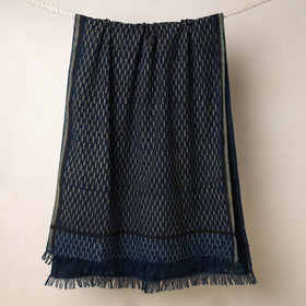 Blue Akola Block Printed Pure Handloom Cotton Towel 