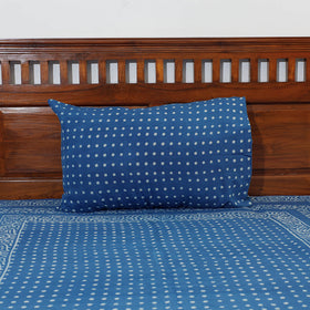Blue - Akola Block Printing Jhiri Pure Handloom Cotton Single Bedcover (94 x 59 in)