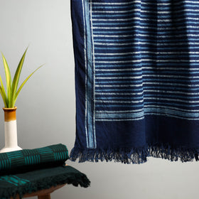 Blue Akola Block Print Pure Handloom Cotton Towel 