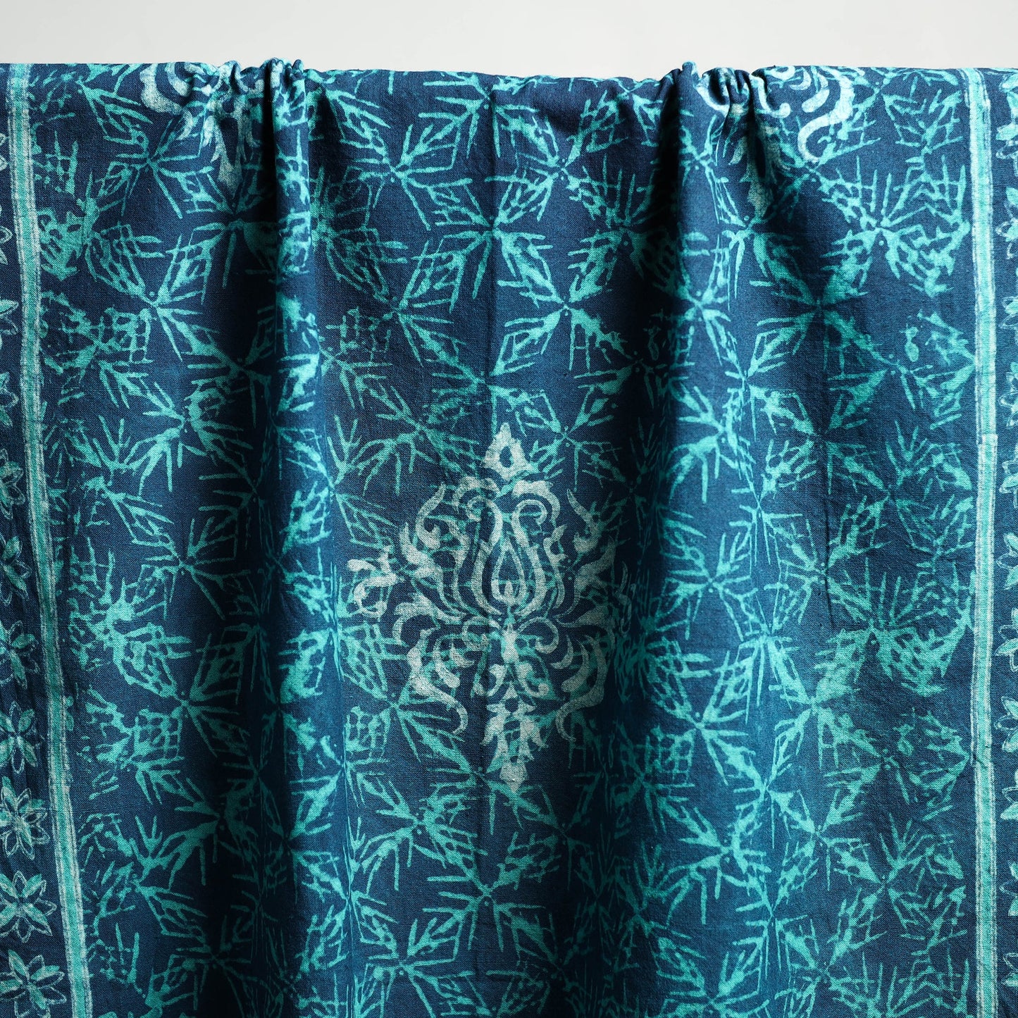 Blue Akola Block Print Pure Handloom Cotton Towel 