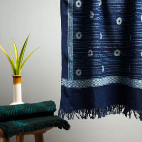 Blue Akola Block Print Pure Handloom Cotton Towel