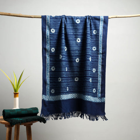 Blue Akola Block Print Pure Handloom Cotton Towel