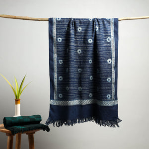 Blue Akola Block Print Pure Handloom Cotton Towel 