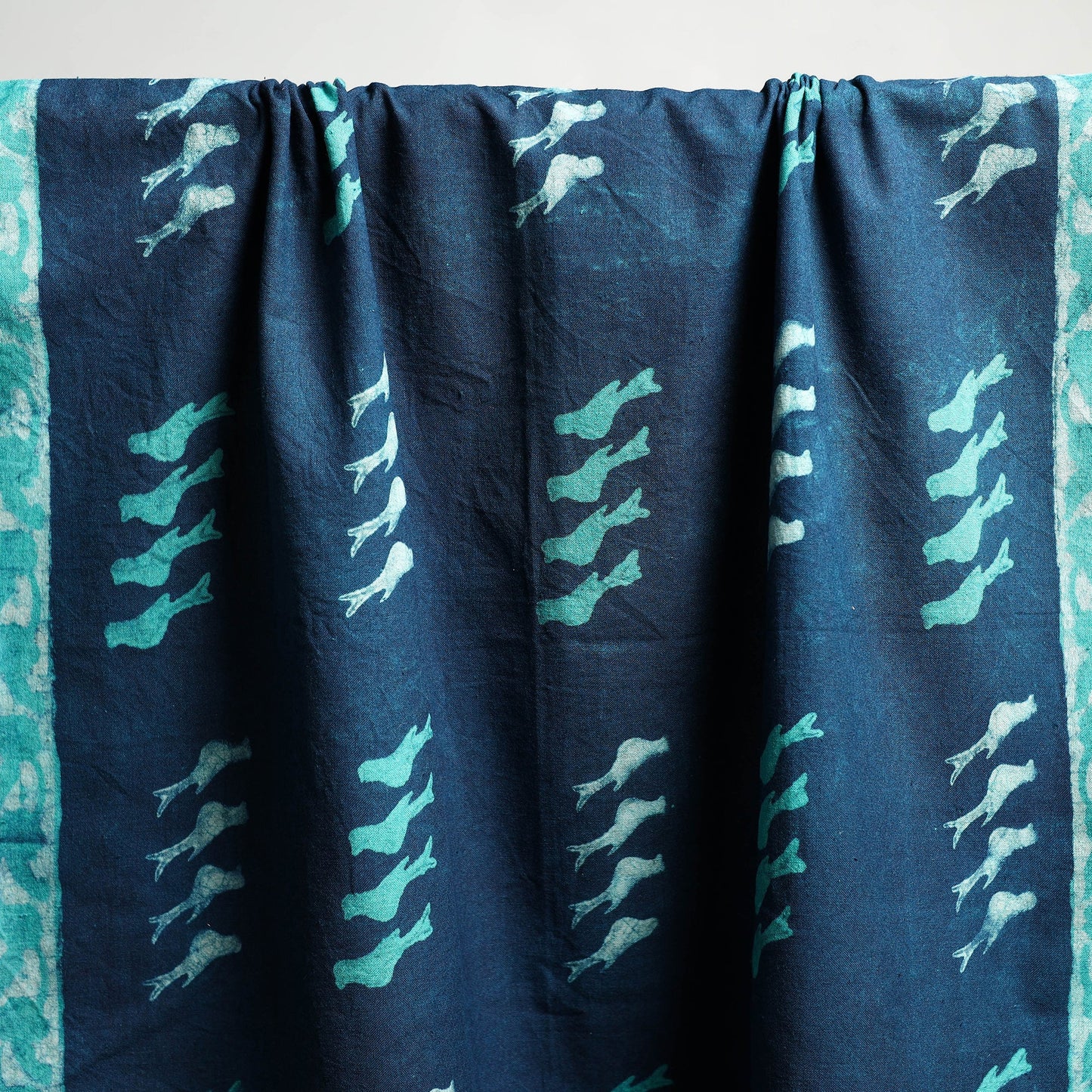 Blue - akola pure handloom cotton towel 18 - handcrafted