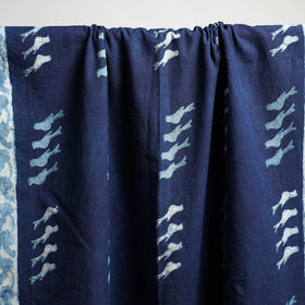 Blue Akola Block Print Pure Handloom Cotton Towel 