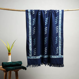 Blue Akola Block Print Pure Handloom Cotton Towel 