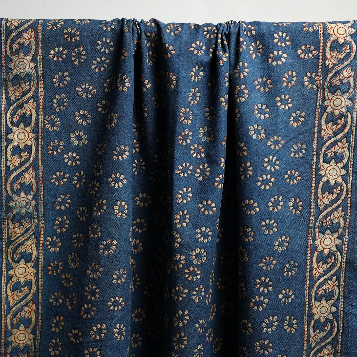 Blue Akola Block Print Pure Handloom Cotton Towel 