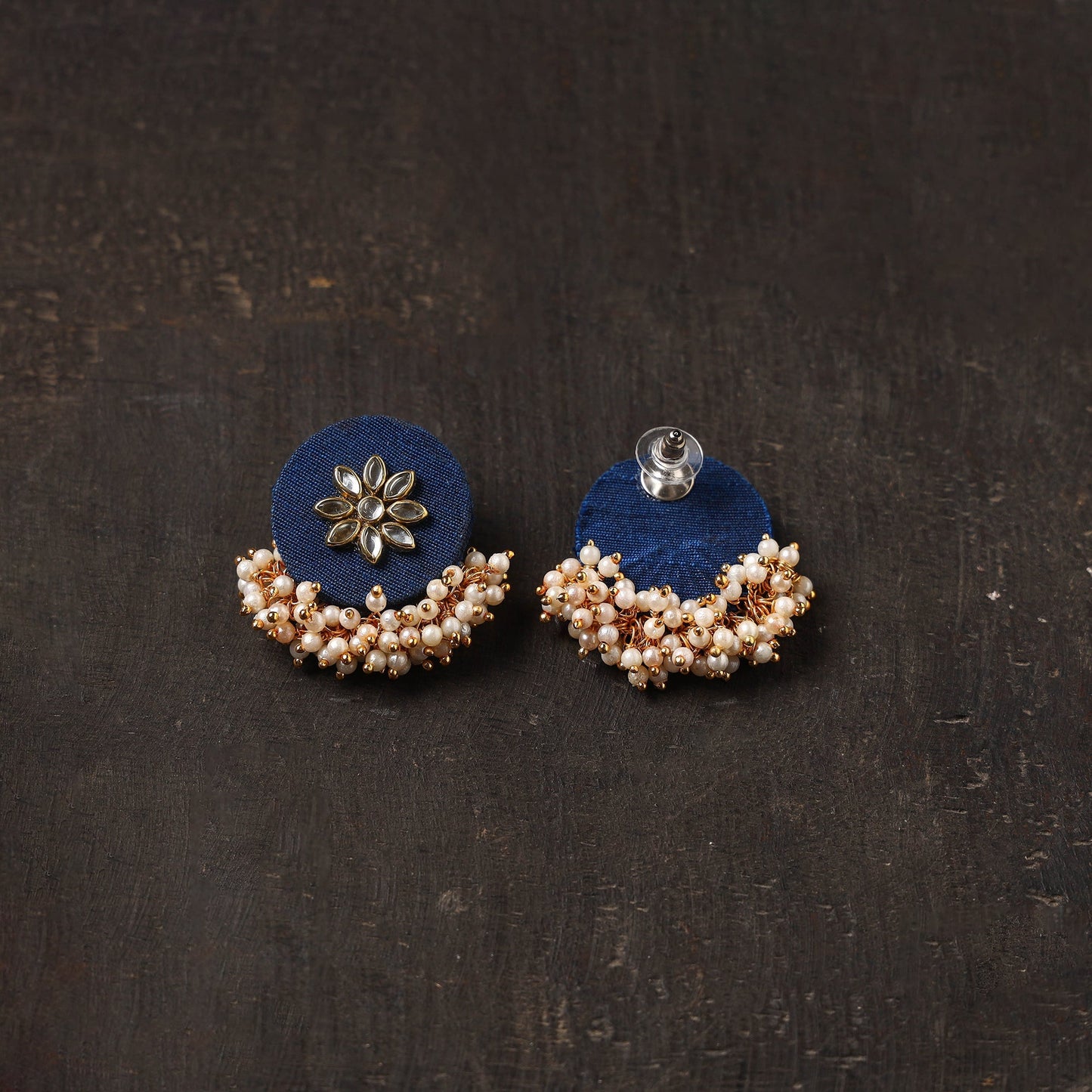 Amaira fabart earrings with kundan & beads - handcrafted