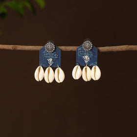 Blue - amaira fabart shell work earrings - handcrafted
