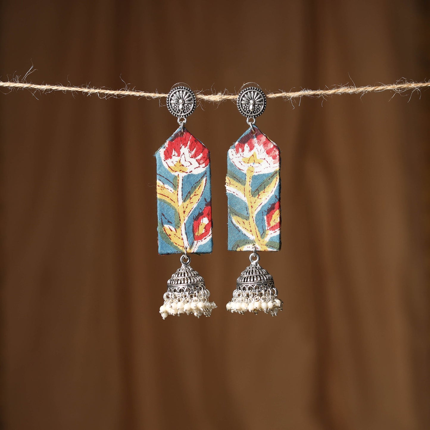 Blue - anaya gs fabart handmade earrings - handcrafted