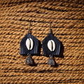 Blue - anika handcrafted gs & shell work fabart earrings