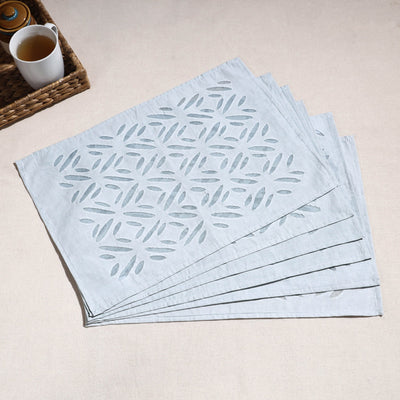  Applique Cut Work Cotton Table Mats (set of 6) 