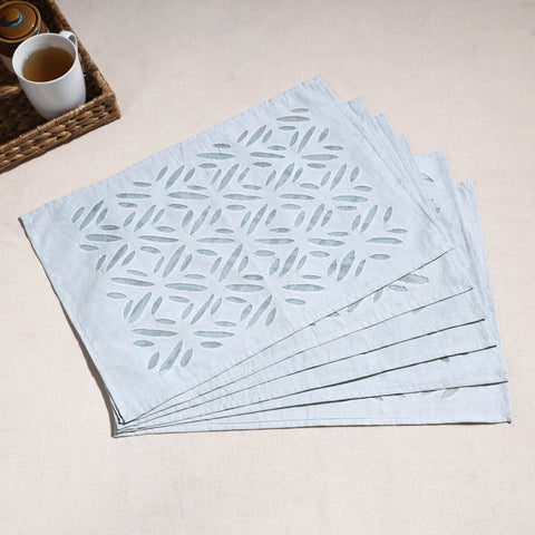  Applique Cut Work Cotton Table Mats (set of 6) 