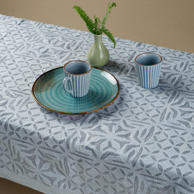  Blue Applique Cutwork Cotton Table Cover
