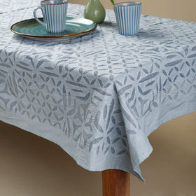  Blue Applique Cutwork Cotton Table Cover
