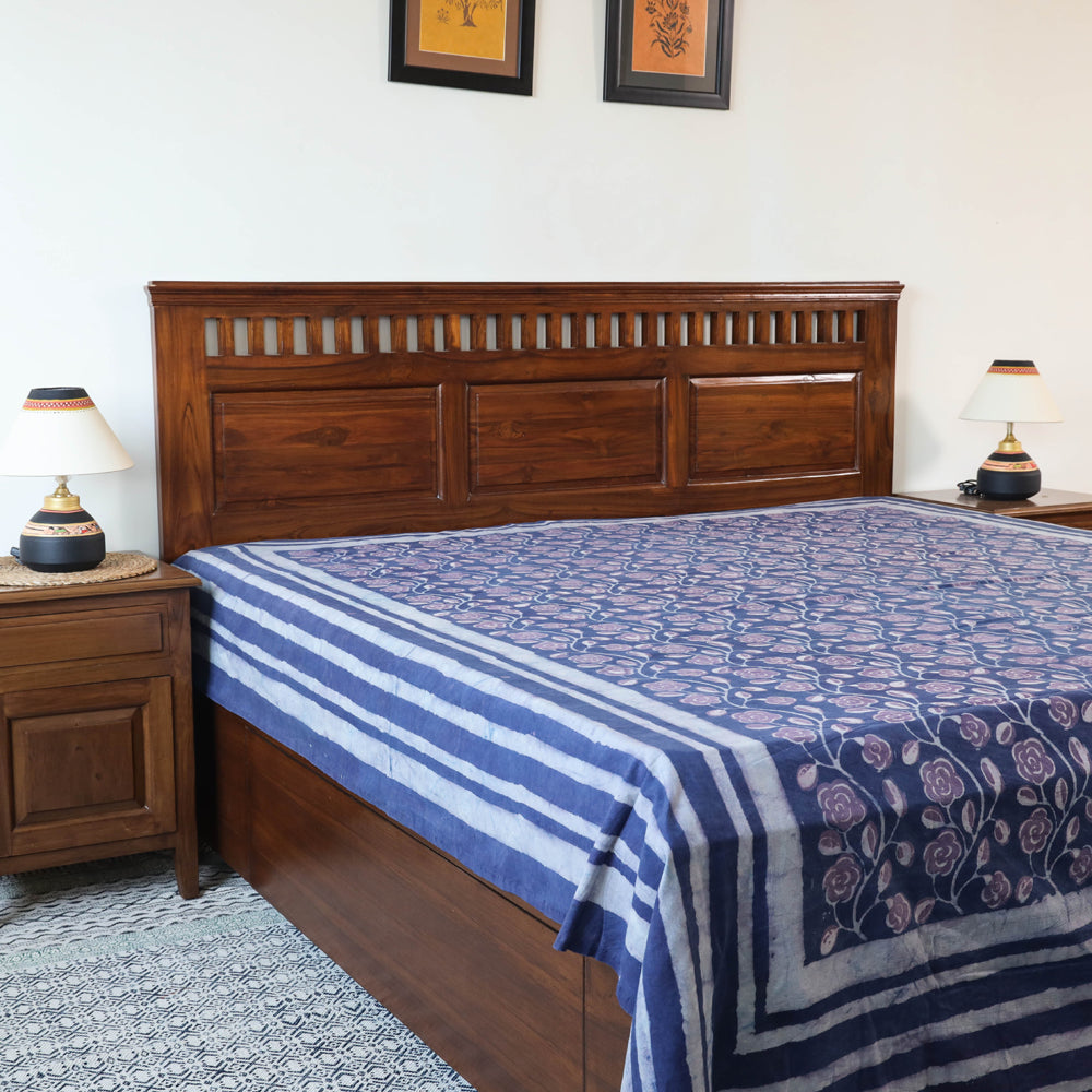  Block Art Print Cotton Double Bindaas Bed Sheet