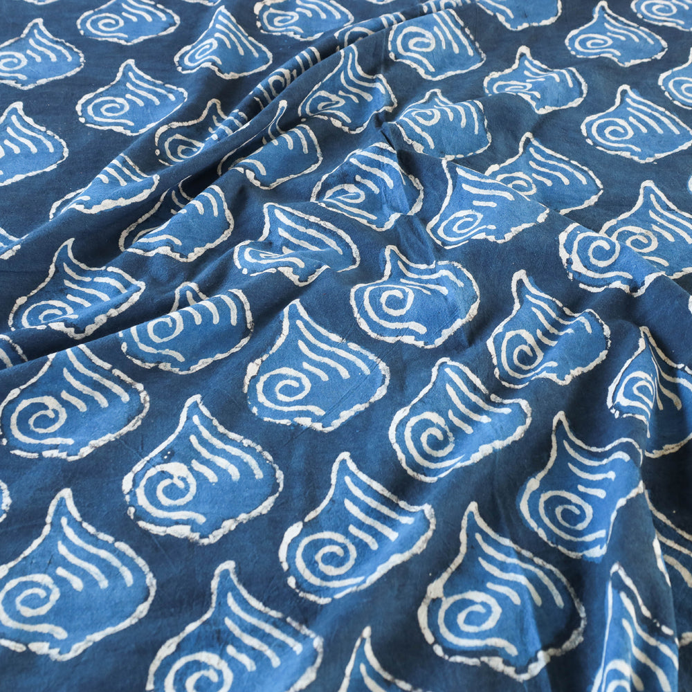 Blue - Block Art Print Cotton Double Bindaas Bed Sheet (110 x 93 in)