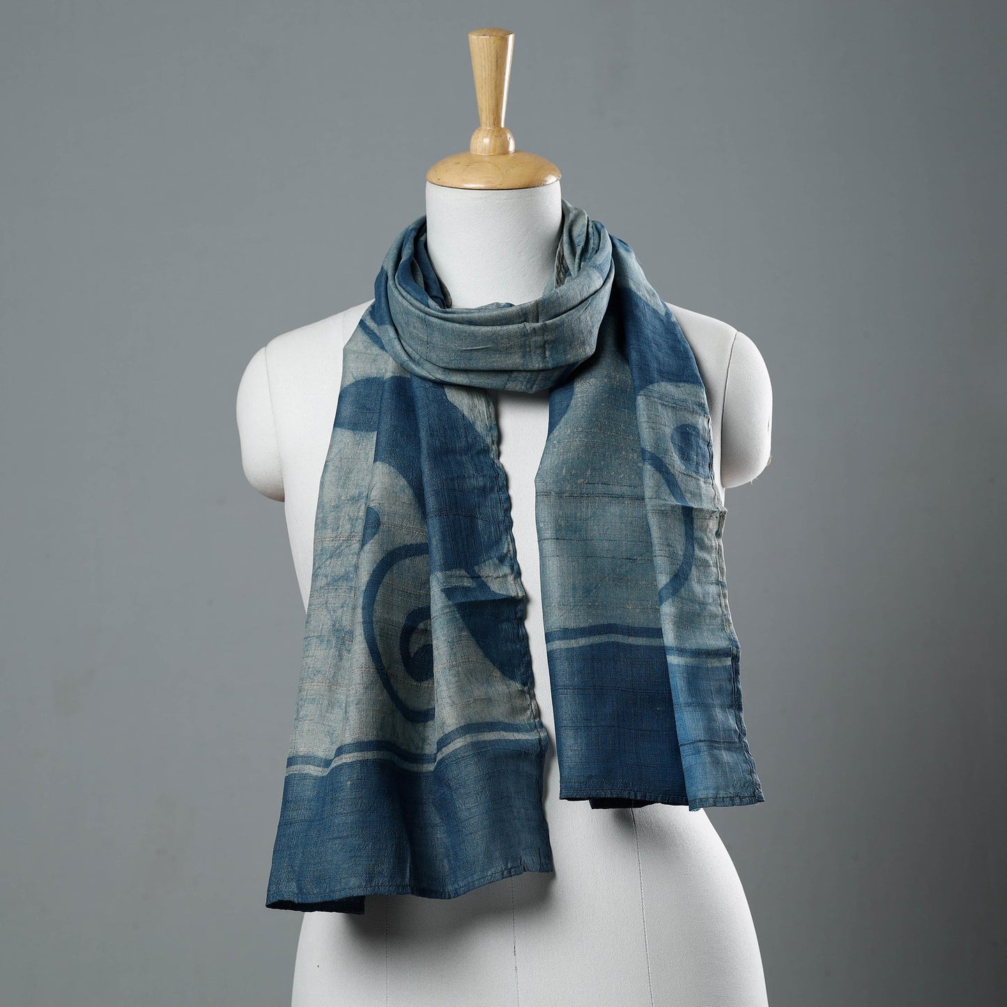 Buy Block Art Print Natural Dyed Tussar Silk Bindaas Stole