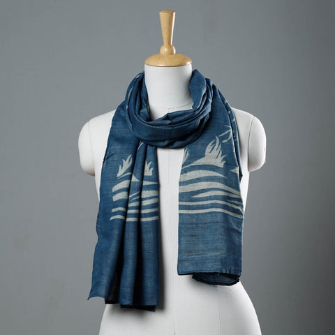 Buy Block Art Print Natural Dyed Tussar Silk Bindaas Stole