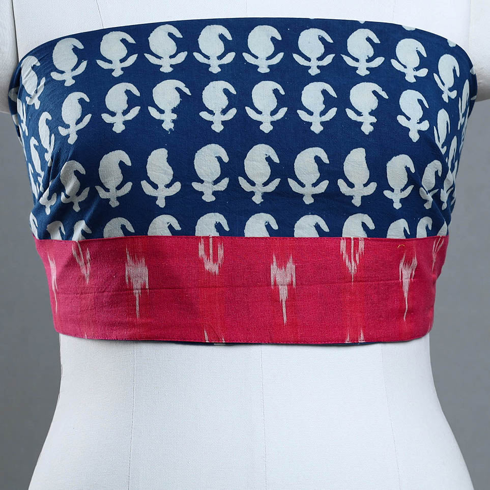 Blue - art printed bindaas cotton blouse piece 11