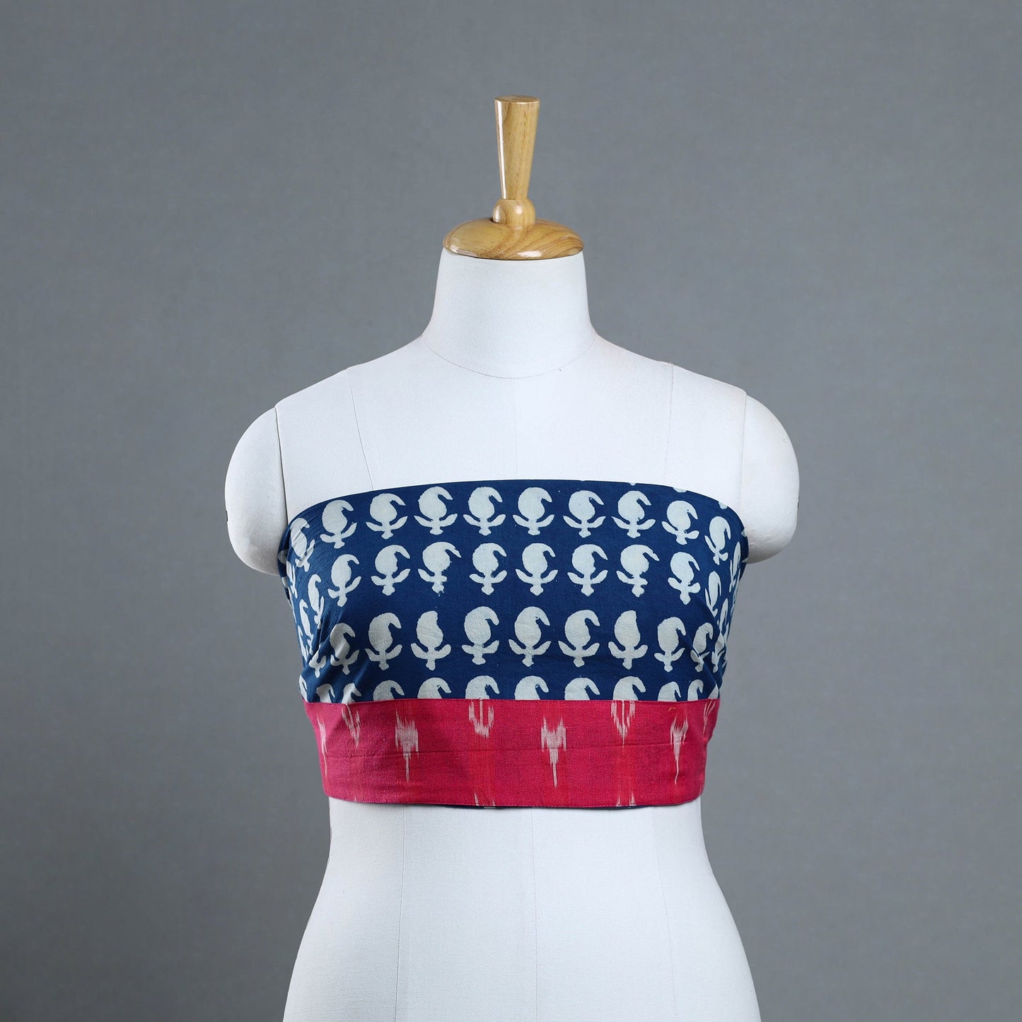 Blue - art printed bindaas cotton blouse piece 11