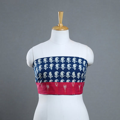 Blue - art printed bindaas cotton blouse piece 11