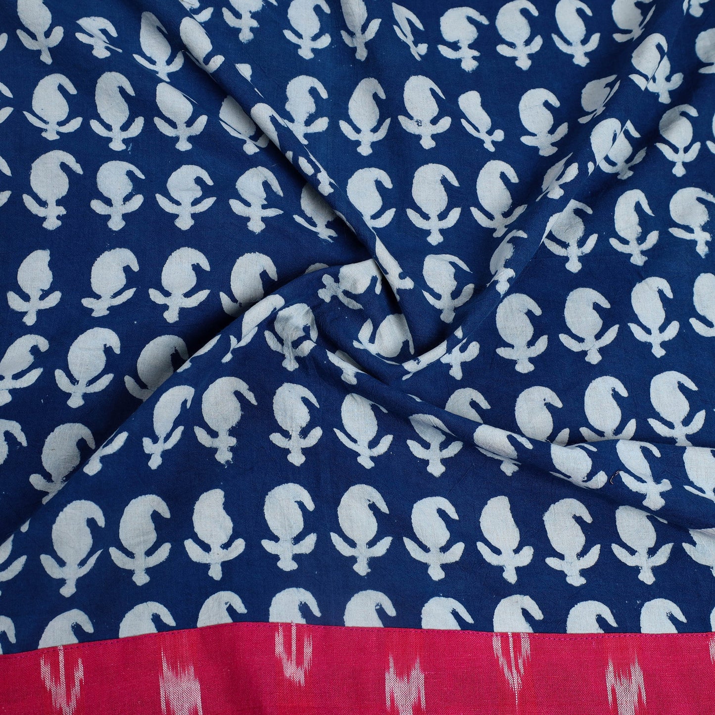 Blue - art printed bindaas cotton blouse piece 11