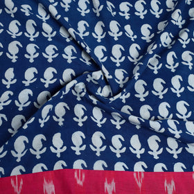 Blue - art printed bindaas cotton blouse piece 11