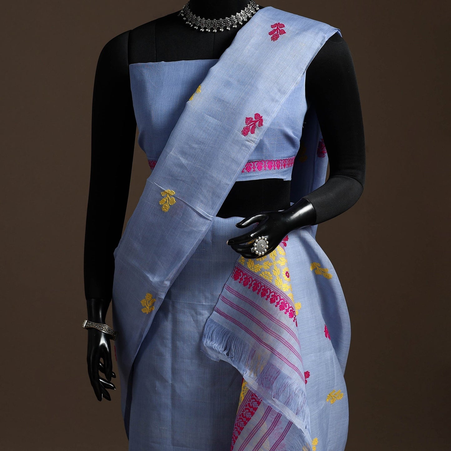 Assam handloom silk cotton mekhela chador with blouse piece