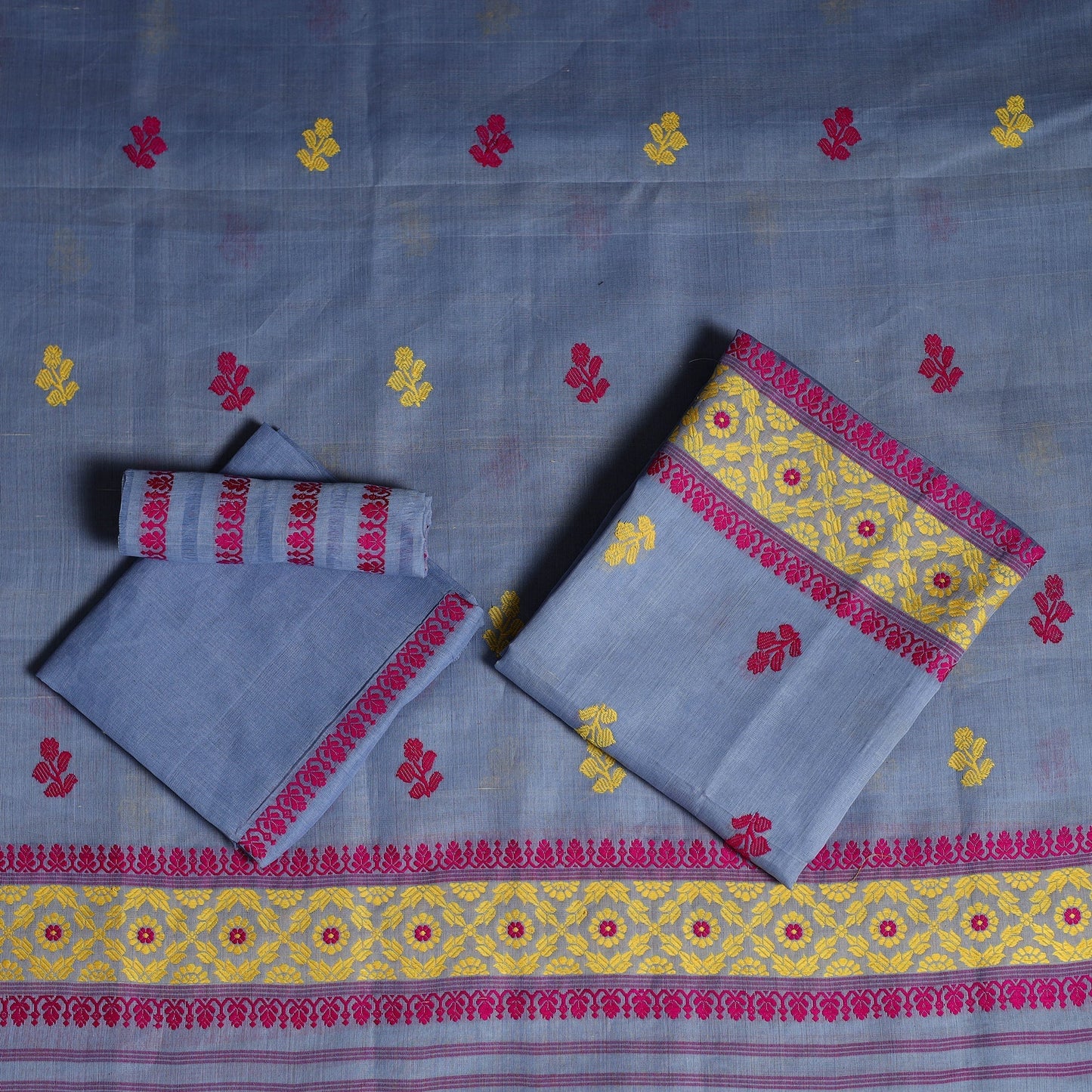 Assam handloom silk cotton mekhela chador with blouse piece