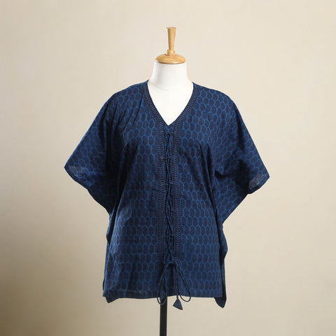 Buy Blue Bagh Block Print Cotton Kaftan 
