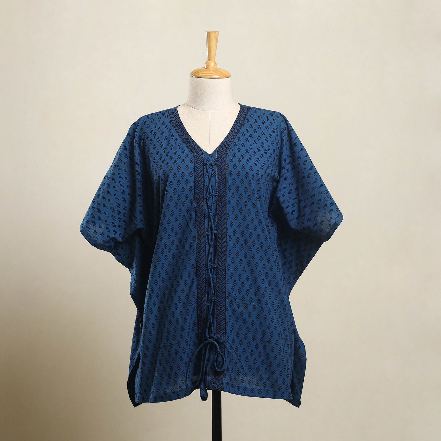 Buy Blue Bagh Block Print Cotton Kaftan