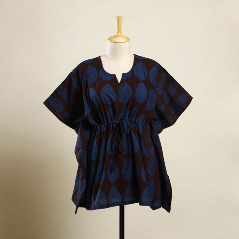 Buy Blue Bagh Block Print Cotton Kaftan