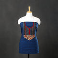 Blue - bagh cotton unstitched kurta material with patchwork